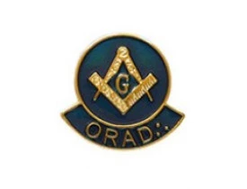 ALFINETE ORADOR ESQUADRO E COMPASSO AZUL 